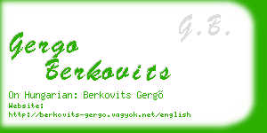 gergo berkovits business card